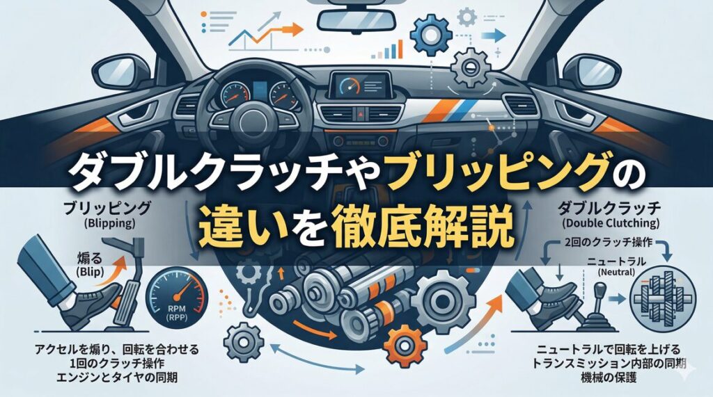 ダブルクラッチやブリッピングの違いを徹底解説