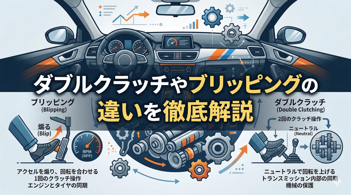 ダブルクラッチやブリッピングの違いを徹底解説